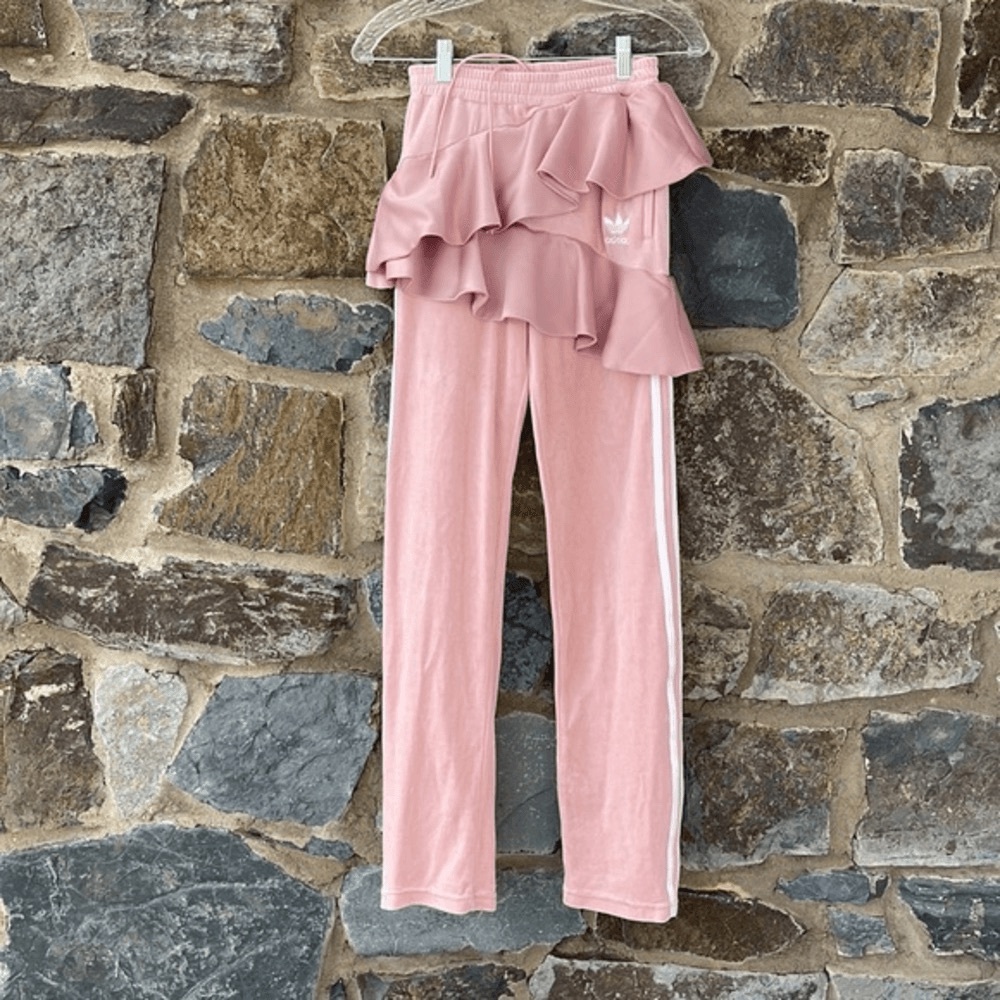 Adidas Originals x J KOO velour ruffle track pants size M - Picture 7 of 13